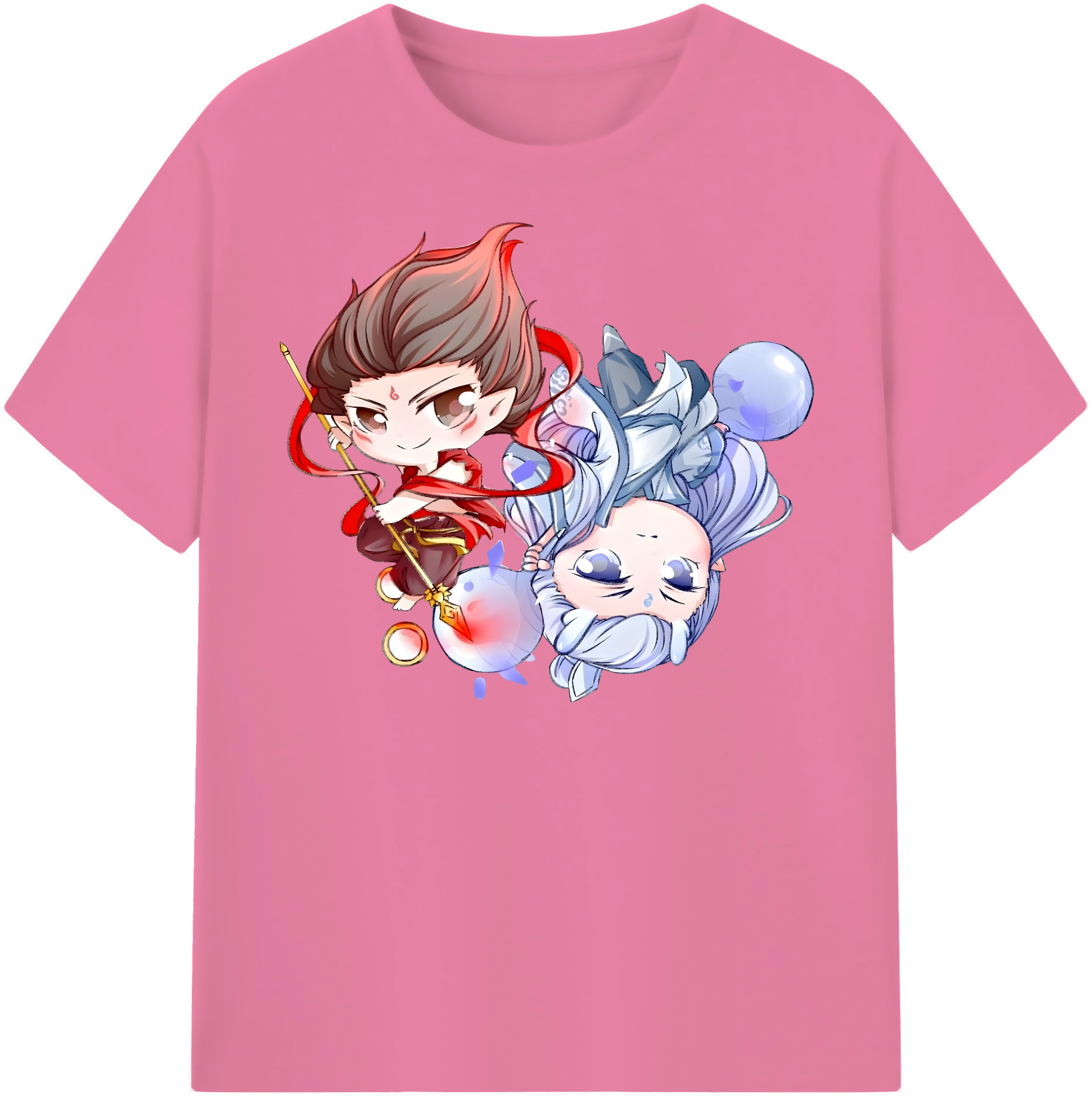 （画像用） Ne Zha 2 ナタ 魔童の大暴れ 綿100％半袖Tシャツ（フロントプリント）